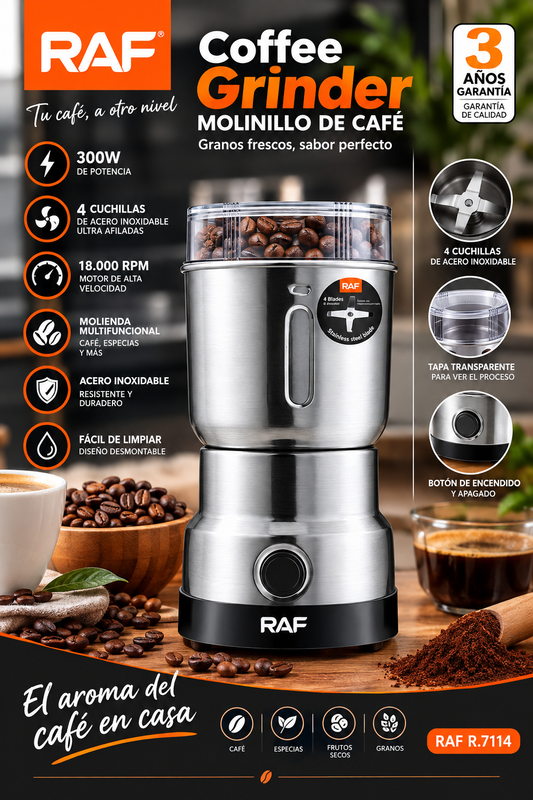 Molino Eléctrico Pulverizador Cafe Especies Cocina Raf