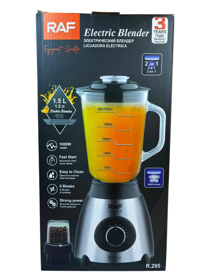Licuadora RAF R.295 — 1000W con Vaso de Vidrio y Molinillo